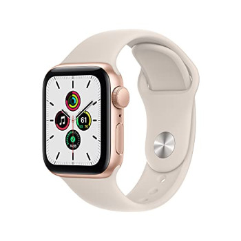 2021 Apple Watch SE (GPS, 40mm) - Gold Aluminium Case with Starlight Sport Band - Regular