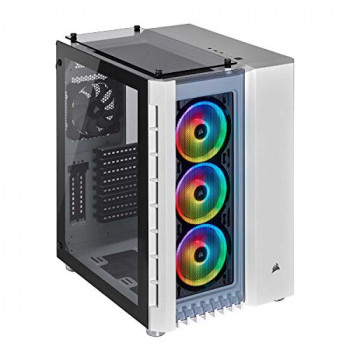 Corsair Crystal Series 680X RGB Gaming Case with Tempered Glass Window E-ATX Dual Chamber 3 x LL120 RGB Fans White