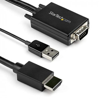 StarTech.com 3m VGA to HDMI Converter Cable with USB Audio Support & Power - Analog to Digital Video Adapter Cable to connect a VGA PC to HDMI Display - 1080p Male to Male Monitor Cable (VGA2HDMM3M)