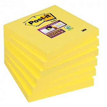 Post-it 654 Super Sticky Notes 76 x 76 mm, 6 Pads, 90 Sheets Narcissus Yellow