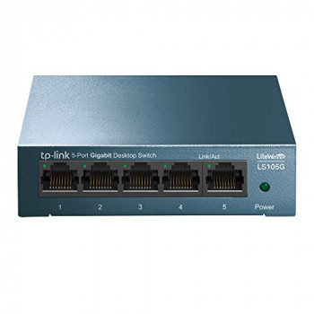 TP-Link LS105G 5-Port Desktop/Wallmount Gigabit Ethernet Switch, Steel Case