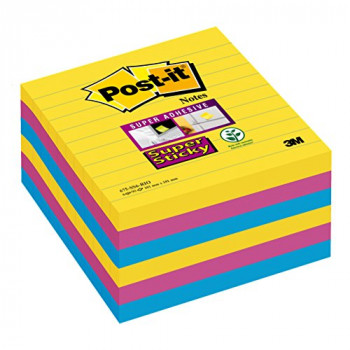 Post-it 101 x 101 mm "Rio Color collection" Lined Super Sticky Notes (Pack of 6)