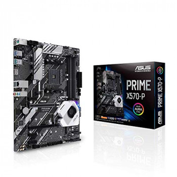 ASUS Prime X570-P ATX Motherboard, AMD Socket AM4, Ryzen 3000, 12 DrMOS Power Stages, PCIe 4.0, M.2, DDR4, HDMI, SATA, USB 3.2, Aura Sync RGB header