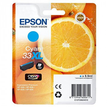 EPSON 33 X-Large Claria Oranges Ink Cartridge, Cyan, Genuine