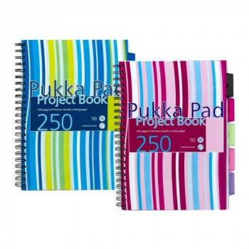 Pukka Project Book A4 Wire 250 pages Assorted Pack of 3 - PROBA4