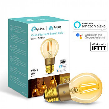 TP-Link Smart Bulb,  WiFi Filament Light Bulb, E27, 5W, Works with Amazon Alexa (Echo and Echo Dot), Google Home and IFTTT, Dimmable Warm Amber, No Hub Required [Energy Class A+]