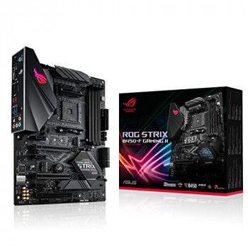 ASUS AMD AM4 B450 Gaming ATX motherboard with 12 power stages, DDR4 4400 MHz support, AI Noise-Canceling Microphone, M.2 with heatsink, USB 3.2 Gen 2, SATA 6 Gbps and Aura Sync RGB lighting
