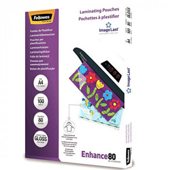Fellowes ImageLast A4 Laminating Pouch, 80 Micron - Pack of 100,Transparent