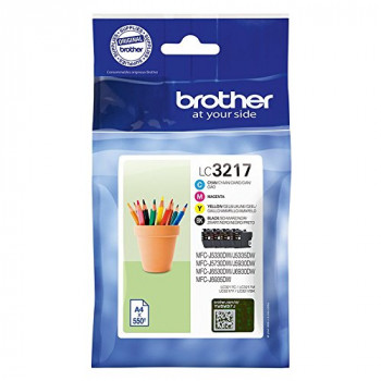 Brother LC3217C/LC3217M/LC3217Y/LC3217BK Inkjet Cartridges, Standard Yield, Brother Genuine Supplies, Cyan/Magenta/Yellow/Black, Multi Pack