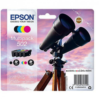 EPSON C13T02V64010 Inkjet Cartridge, Black/Yellow/Magenta/Cyan, Pack of 4