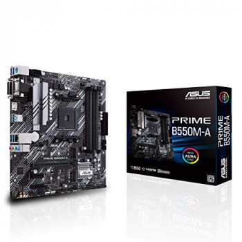 ASUS Prime B550M-A AMD B550 (Ryzen AM4), dual M.2, PCIe 4.0, DDR4 4400, 1 Gb Ethernet, HDMI/D-Sub/DVI, USB 3.2 Gen 2 Type-A, Aura Sync RGB