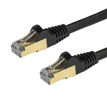 StarTech.com CAT6a Ethernet Cable - 0.5m - Black Network Cable - Snagless RJ45 Cable - Ethernet Cord - 0.5 m / 1.6 ft