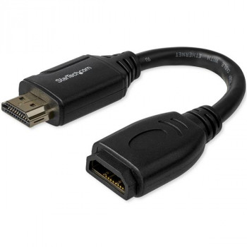 StarTech.com 6in High Speed HDMI Port Saver Cable - 4K 60Hz - Short HDMI 2.0 Extension Cable - Gripping Connector - M to F Cable