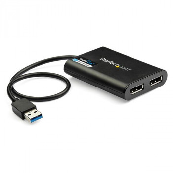 StarTech.com USB to Dual DisplayPort Adapter - 4K 60Hz - USB 3.0 (5Gbps) - USB Dual Monitor Adapter - Dual DisplayPort Adapter