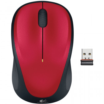 Logitech M235 Mouse - Optical - Wireless - Red
