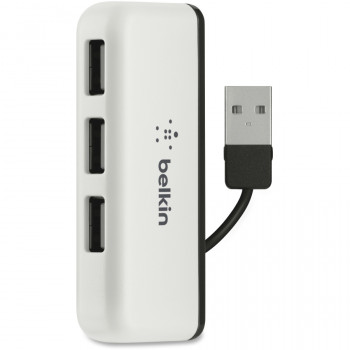 Belkin Travel Hub USB Hub - USB - External - Black, White