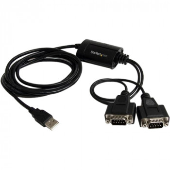 StarTech.com 2 Port FTDI USB to Serial RS232 Adapter Cable with COM Retention