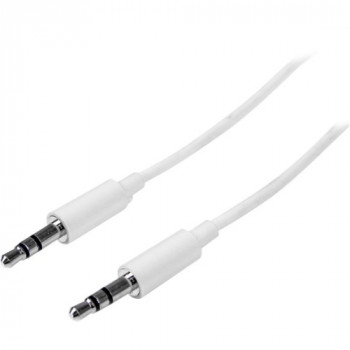 StarTech.com 1m White Slim 3.5mm Stereo Audio Cable - Male to Male