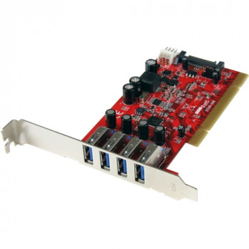 StarTech.com 4 Port PCI SuperSpeed USB 3.0 Adapter Card with SATA/SP4 Power