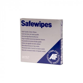 AF Safewipes in Zip-lock Bag Pure Cotton 230x230mm Ref SWI100 [Pack of 100]