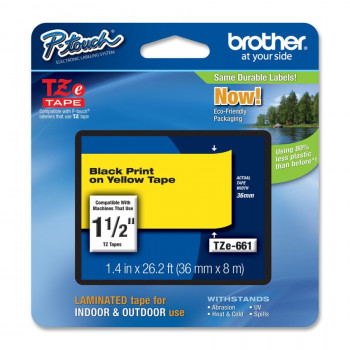 Brother TZE-661 Label Tape - 38.10 mm Width x 7.99 m Length - 1 Roll