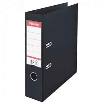 Esselte Number 1 Power 75 mm A4 Lever Arch File - Black, Pack of 10