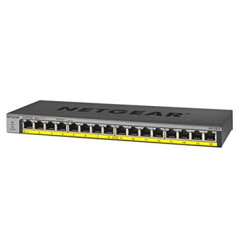 NETGEAR GS116LP 16-Port PoE/PoE+ Gigabit Ethernet Unmanaged Switch with 76 W PoE Budget, Rack-Mount or Wall-Mount