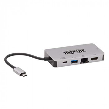 Tripp Lite USB-C Docking Station Dual Display - 4K HDMI, VGA, USB 3.2 Gen 1, USB-A/C Hub, GbE, 100W PD Charging (U442-DOCK6-GY)