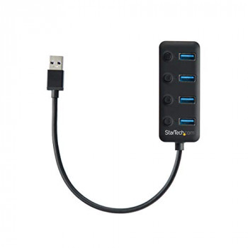 STARTECH.COM 4-Port USB 3.0 Hub - 4x USB-A with Individual On/Off Switches - Interface Hubs (USB 3.0 (3.1 Gen 1) Type-A, USB 3.0 (3.1 Gen 1) Type-A, 5000 Mbit/s, Black, Plastic, Power)