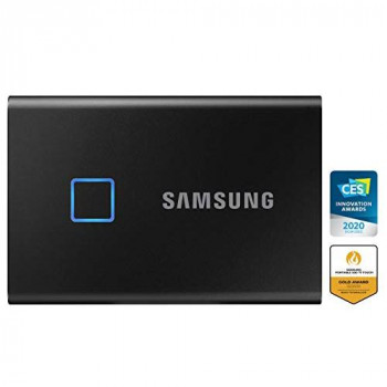 Samsung T7 Touch Portable SSD - 2 TB - USB 3.2 Gen.2 External SSD Metallic Black (MU-PC2T0K/WW)