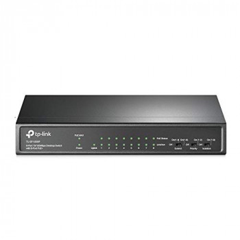 TL-Link TL-SF1009P 9-Port 10/100Mbps Desktop Switch with 8-Port PoE+, Plug and play No Configuration Required