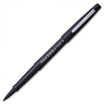 Paper Mate Fibre Tip Pen Flair - Black - Pk of 12