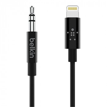 Belkin 0.9 m/3 ft, 3.5 mm Audio Aux Cable with Lightning Connector, Black