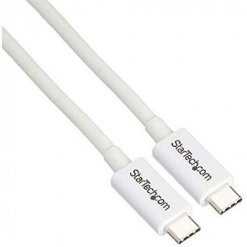 StarTech.com Thunderbolt 3 Cable, 6 ft/2 m, White, 4K 60 Hz, USB C Charger, USB C to USB C Cable, USB-C Charge Cable