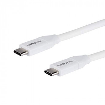 StarTech USB C to USB C Cable - 6 ft / 2m - 5A PD - M/M - White - USB 2.0 - USB-IF Certified - USB Type C Cable - USB C Charging Cable