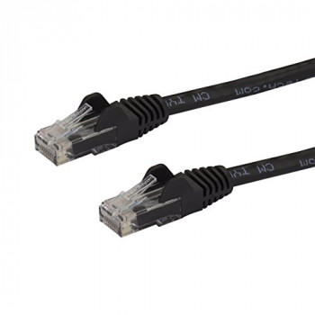 StarTech.com 1.5 m CAT6 Cable - Black CAT6 Patch Cord - Snagless RJ45 Connectors - 24 AWG Copper Wire - Ethernet Cable (N6PATC150CMBK)