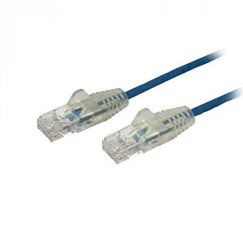 2.5 m CAT6 Cable - Slim CAT6 Patch Cord - Blue - Snagless RJ45 Connectors - Gigabit Ethernet Cable - 28 AWG (N6PAT250CMBLS)