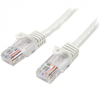StarTech. com 45 pat5mwh 5 m Cat5e U/UTP (UTP) White Networking Cable – networking cables (5 m, Cat5e, RJ-45, RJ-45, Male/Male, U/UTP (UTP))