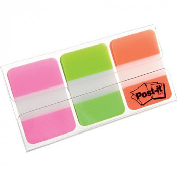 Post-It Index Tabs - Assorted Pink Green and Orange