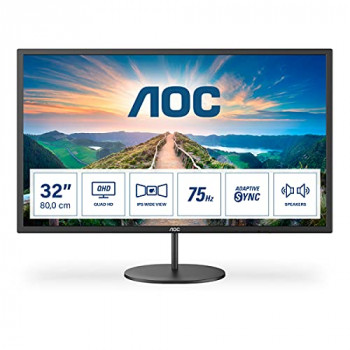 AOC Q32V4 - LED monitor - 32" (31.5" viewable) - 2560 x 1440 QHD @ 75 Hz - IPS - 250 cd/m