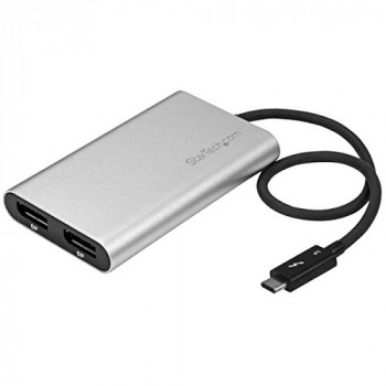 StarTech Thunderbolt 3 to Dual DisplayPort Adapter - 4K 60Hz - Mac and Windows Compatible