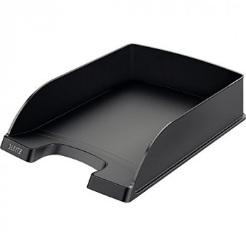 Leitz 52270095 Plus Robust Polystyrene High-sided Letter Tray with Extra Label-space - Black