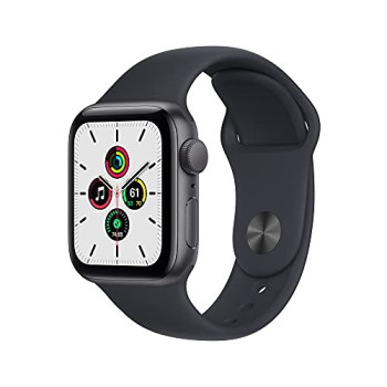 2021 Apple Watch SE (GPS, 40mm) - Space Grey Aluminium Case with Midnight Sport Band - Regular