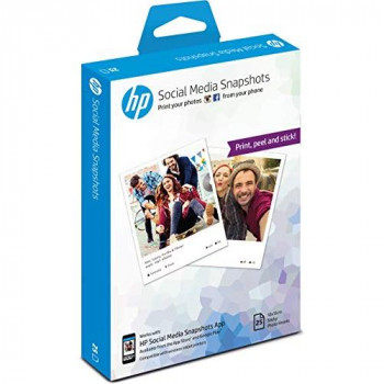 HP W2G60A 10 x 13 cm Social Media Snapshots Removable Sticky Photo Paper, 265 gsm, 25 Sheets