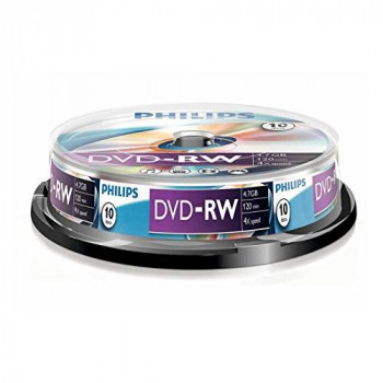 Philips DVD-RW 4.7GB Data/120 Min Video, 4x Speed Recording 10er Spindel