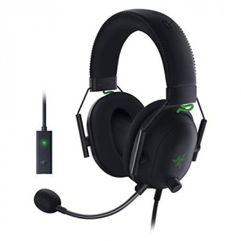 Razer Blackshark V2 with USB sound card - Premium Esports Gaming Headset (wired headphones with 50mm driver, noise reduction for PC, Mac, PS4, Xbox One and Switch)