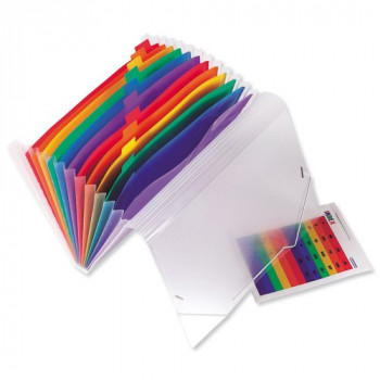 Europa 42159 Coloured Polypropylene Expanding File with 13 Pockets, A4 Size
