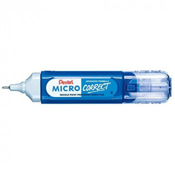 Pentel Micro Correct Correction Fluid Pen Needle Point Precision Tip 12ml Fine Ref ZL31-W [Pack of 12]
