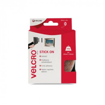 VELCRO Brand - Stick On Hook and Loop Fasteners | Perfect for Home or Office | 20mm x 5m Tape | White