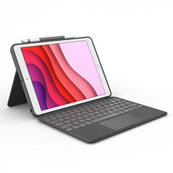 Logitech Combo Touch for iPad (7th generation) keyboard case with a trackpad, wireless keyboard and Smart Connector technology – Graphite